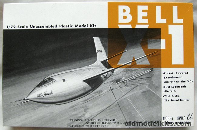 Hobby Spot 1/72 Bell X-1 With Full Interior and Clear Fuselage - 6062 'Glamorous Glennis' / 6063 / 6064, 7201-2600 plastic model kit